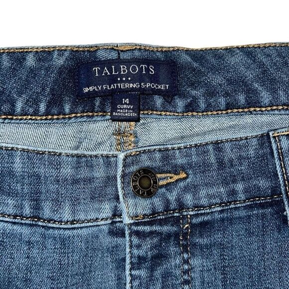Talbots Simply Flattering 5-Pocket Skinny Denim Jeans Released Hem Sz 14 Curvy - Picture 4 of 8